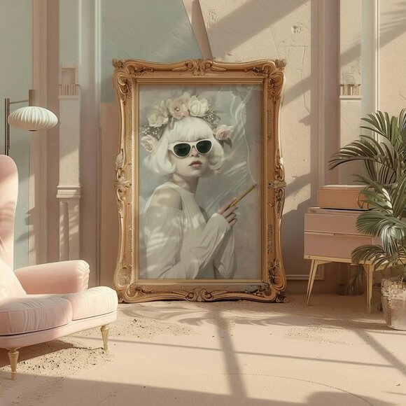 Original Floral Fashion Art Print + Digital Copy, Surreal Avant Garde - Picture 9 of 9